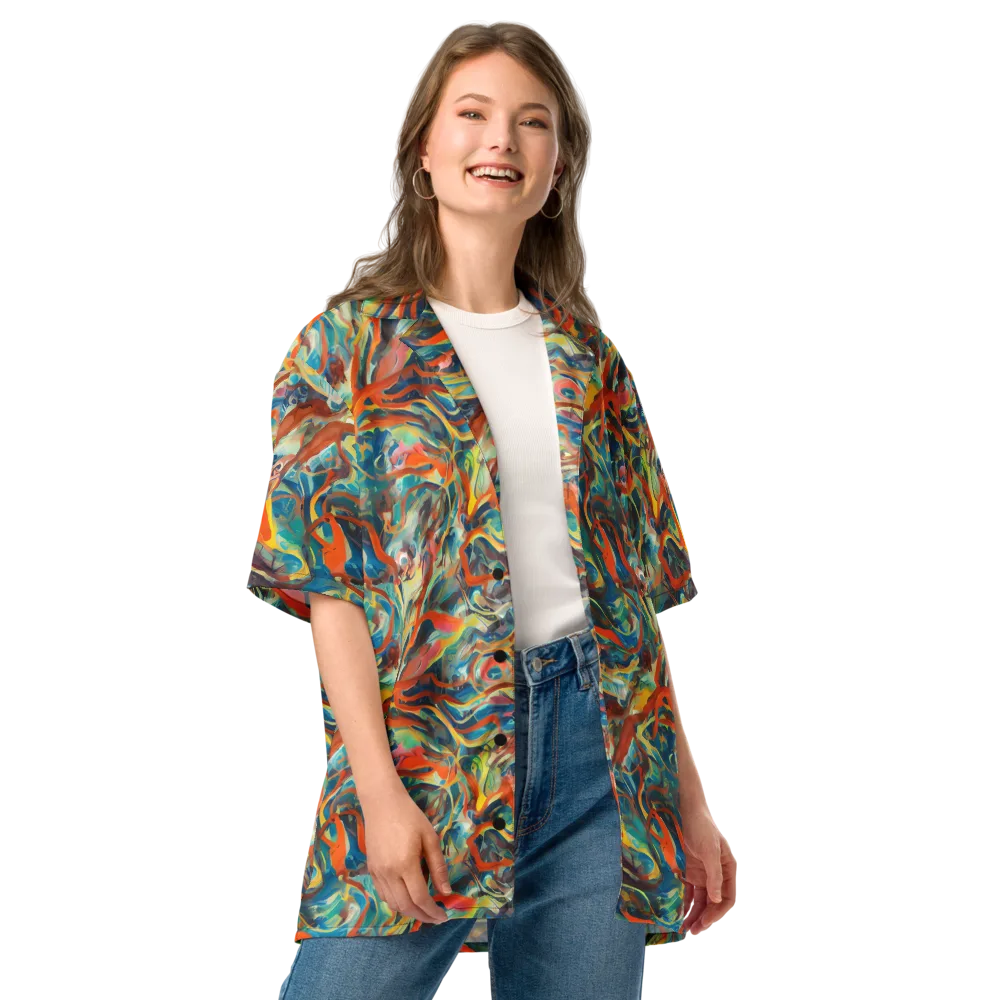 Fluid Firestorm on Button Shirt — Front