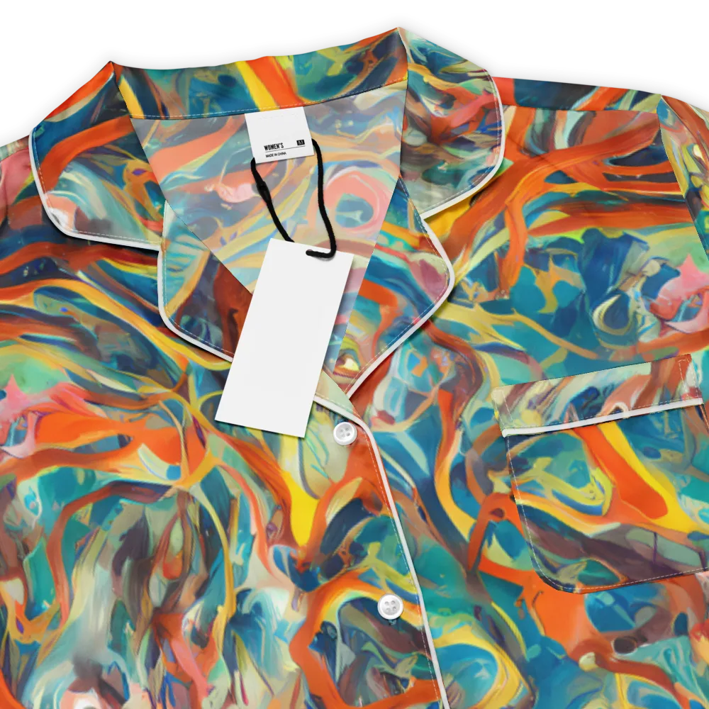 Fluid Firestorm on Women's Short Sleeve Pajama Top — Product details