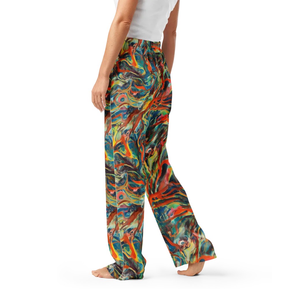 Fluid Firestorm on Women's Pajama Pants — Left