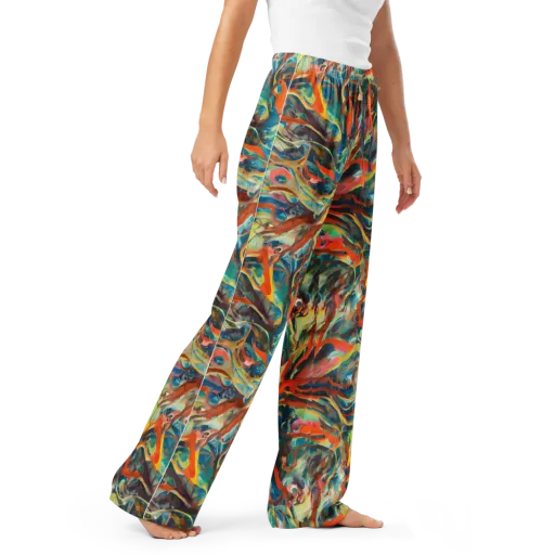 Fluid Firestorm on a Women's Pajama Pants