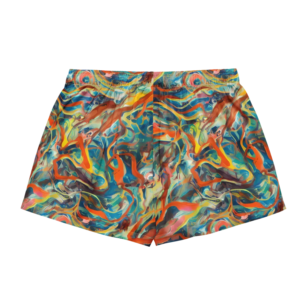Fluid Firestorm on Women's Pajama Shorts — Back