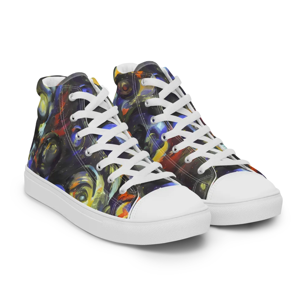Corinthian Gaze on Men's High Top Canvas Shoes — Right Front