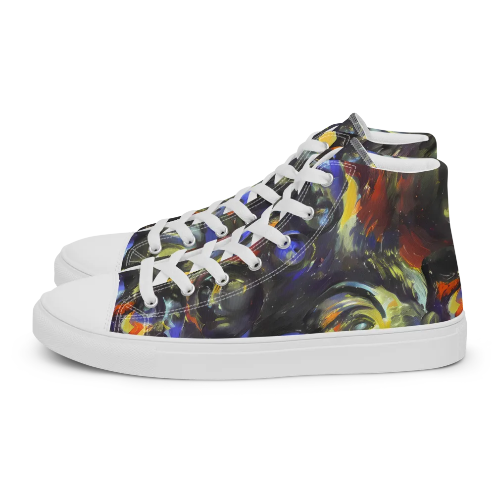 Corinthian Gaze on Men's High Top Canvas Shoes — Left