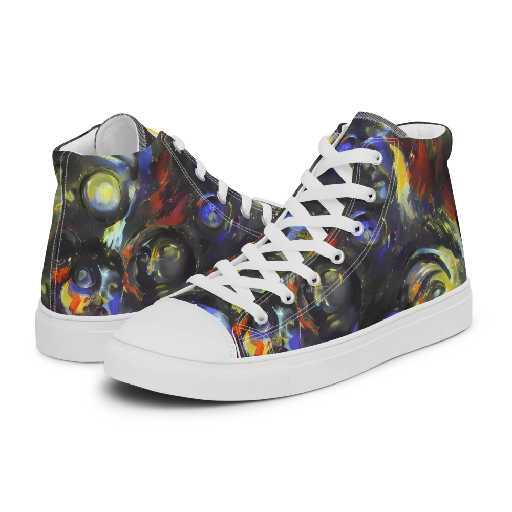 Corinthian Gaze on Men's High Top Canvas Shoes — Left