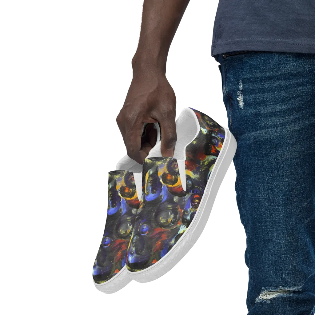 Corinthian Gaze on Men's Slip-On Canvas Shoes — Left Front