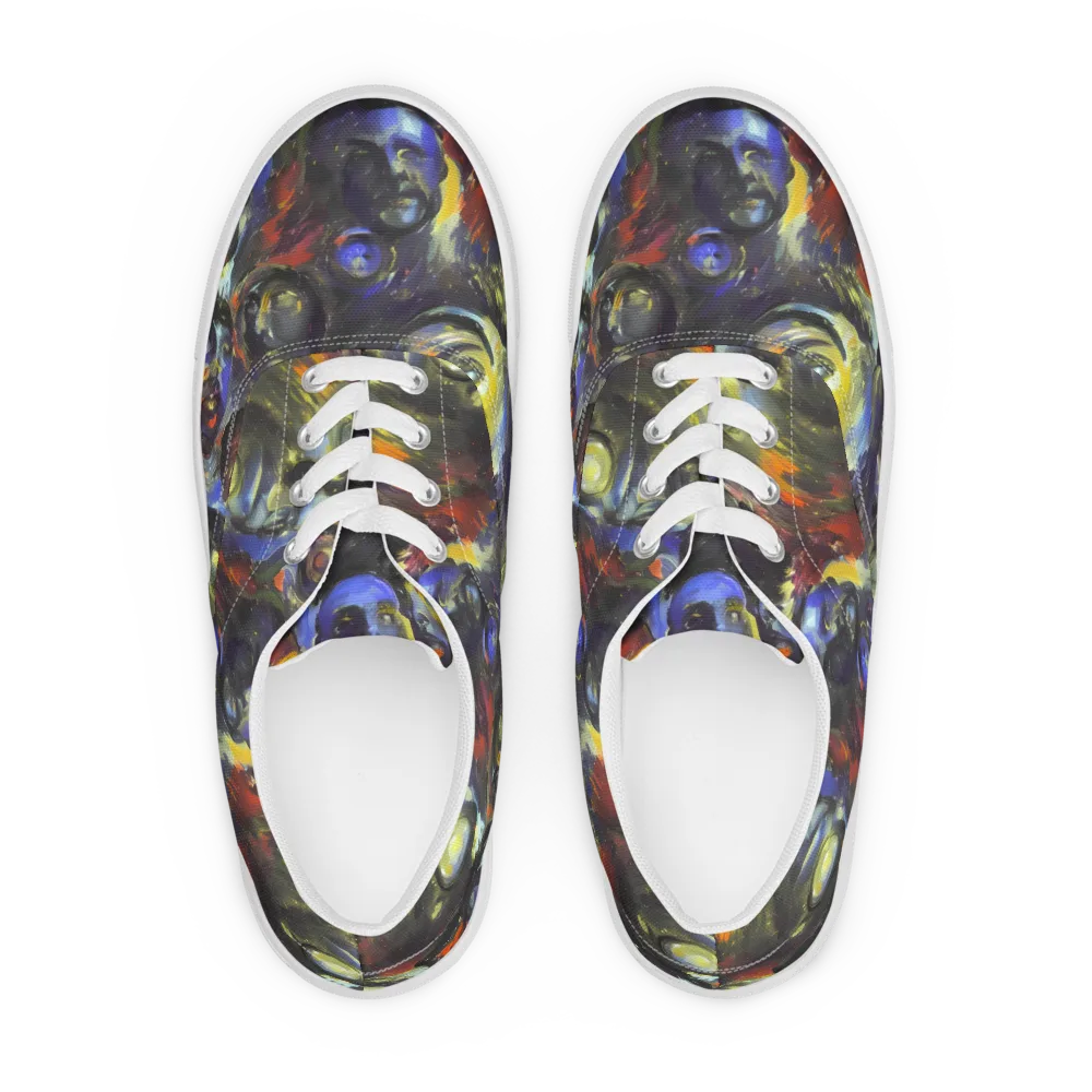 Corinthian Gaze on Men's Lace-Up Canvas Shoes — Front