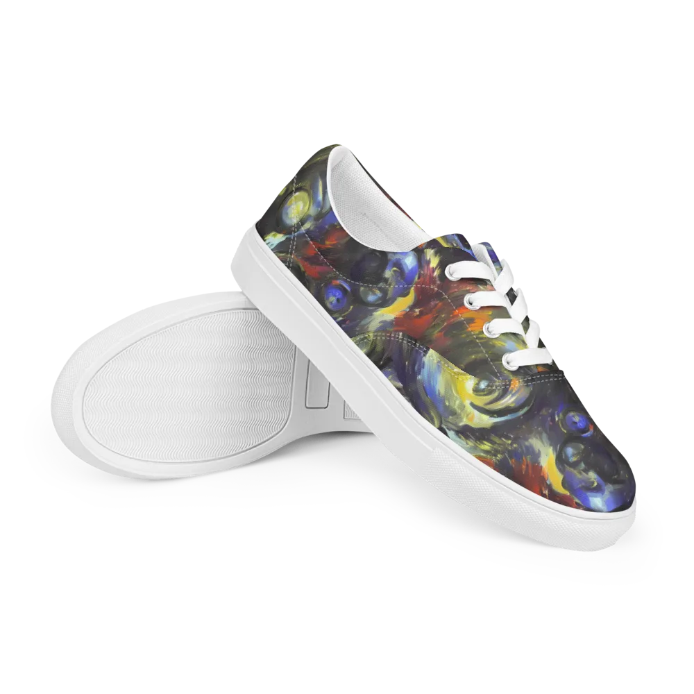Corinthian Gaze on Men's Lace-Up Canvas Shoes — Right Front