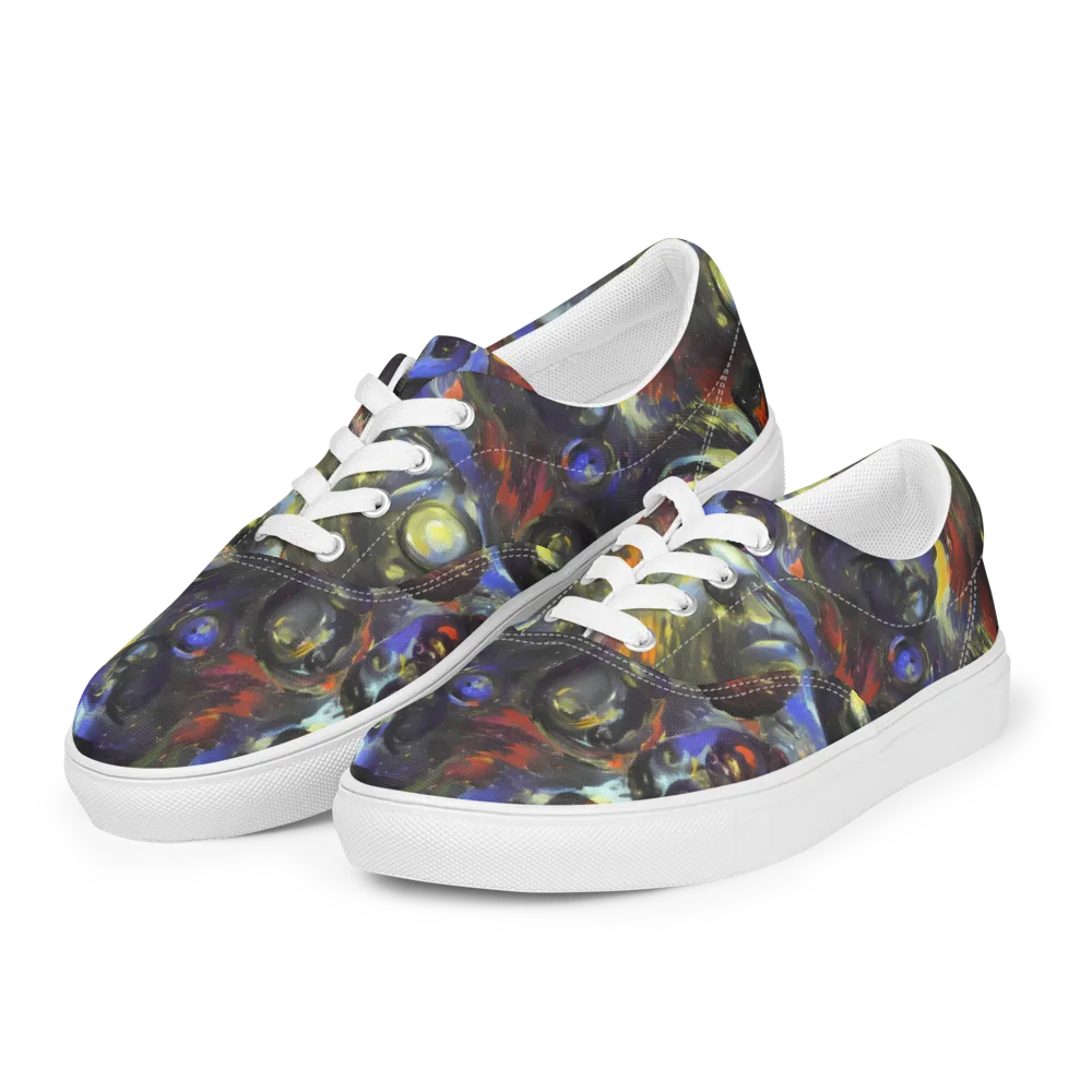 Corinthian Gaze on Men's Lace-Up Canvas Shoes — Left Front