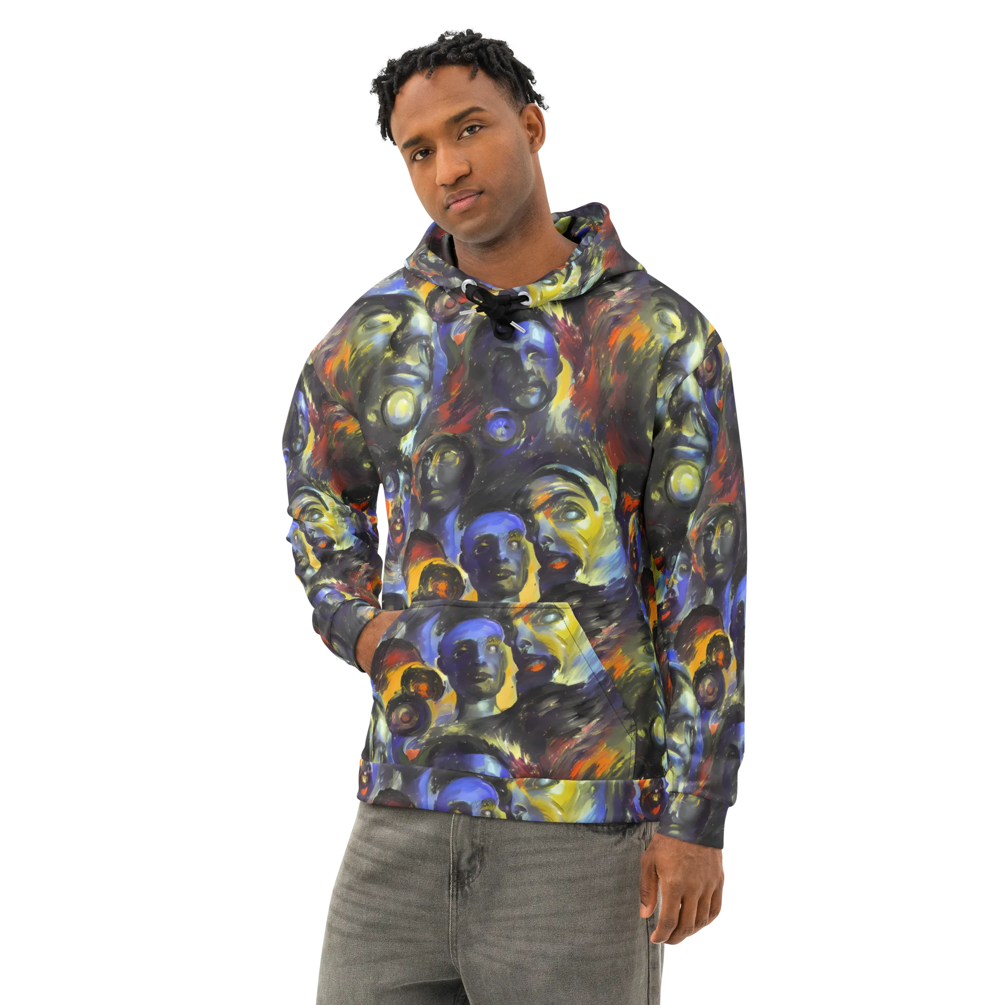 Corinthian Gaze on Cotton Hoodie — Left Front