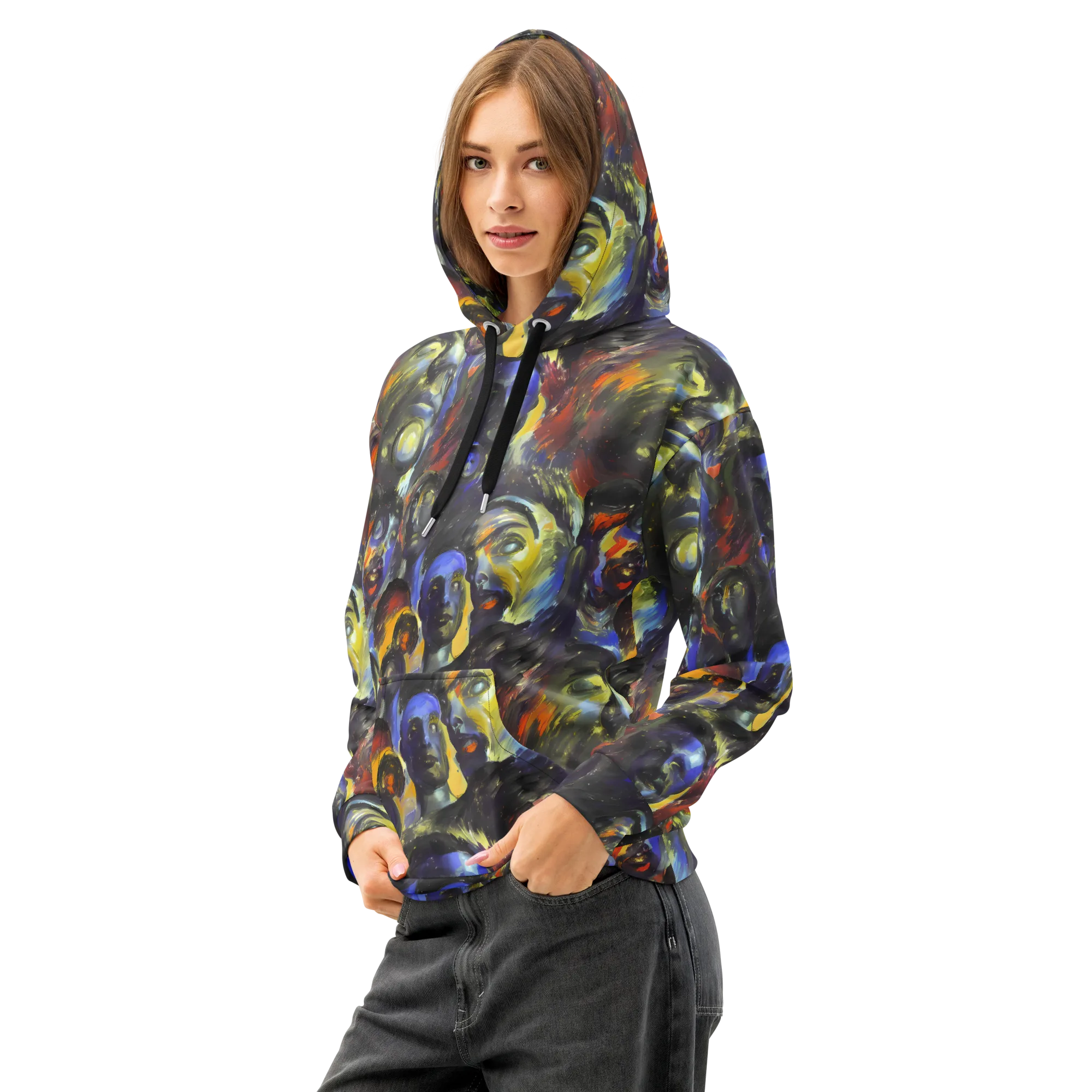 Corinthian Gaze on Cotton Hoodie — Left Front