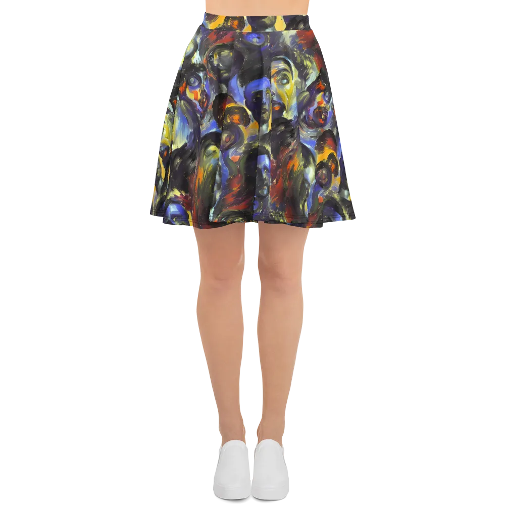 Corinthian Gaze on Skater Skirt — Front