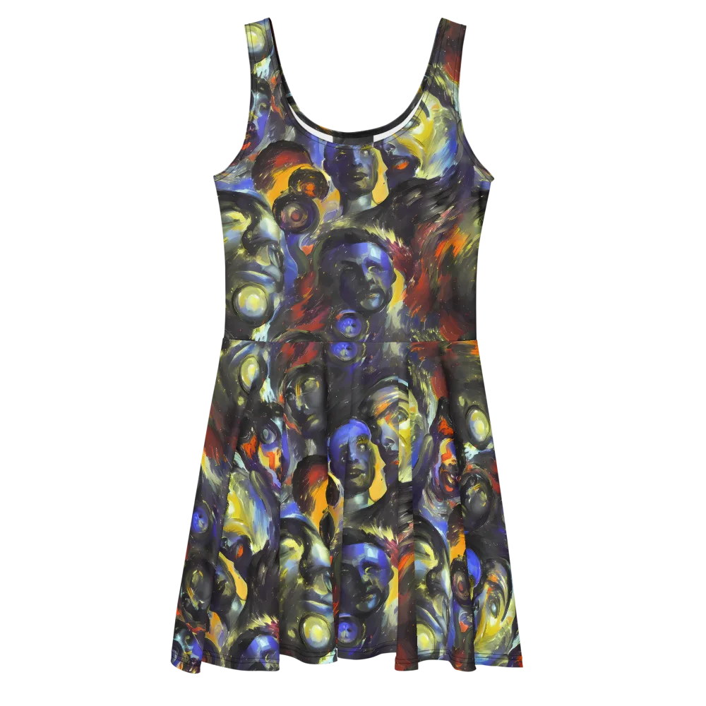 Corinthian Gaze on Skater Dress — Front