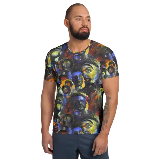 Corinthian Gaze on a Men's Athletic T-Shirt