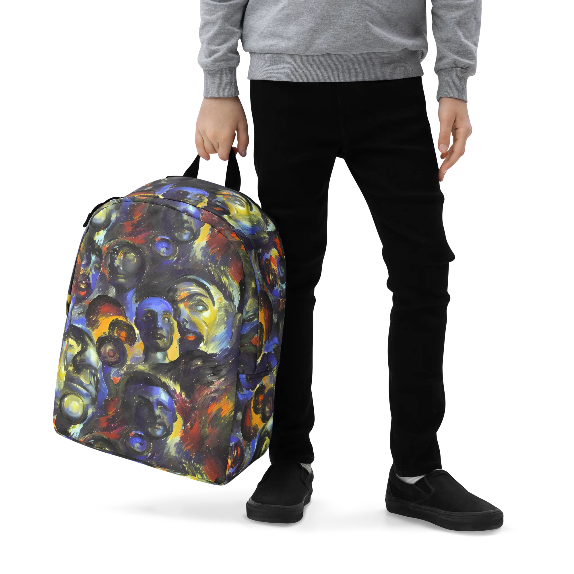 Corinthian Gaze on Minimalist Backpack — Zoomed-in