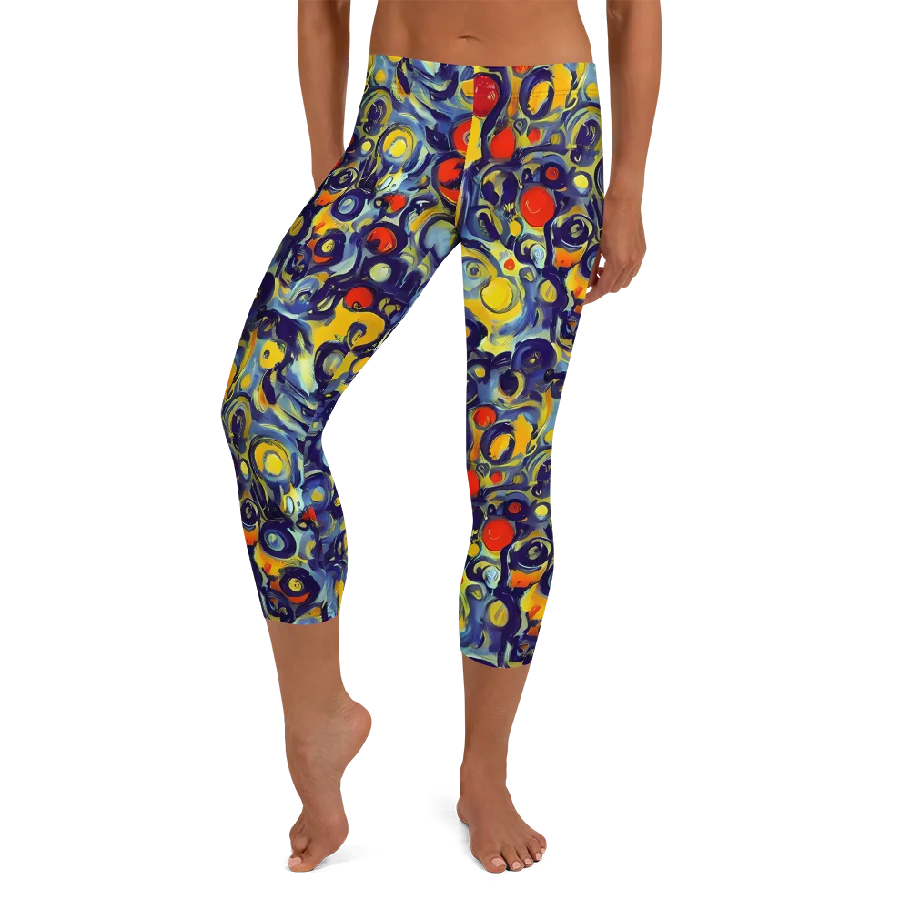 Dynamic Doodles on Capri Leggings — Front