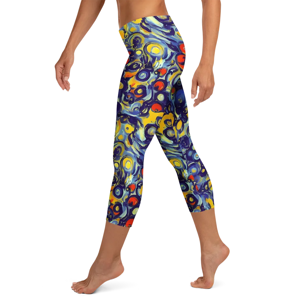 Dynamic Doodles on Capri Leggings — Left