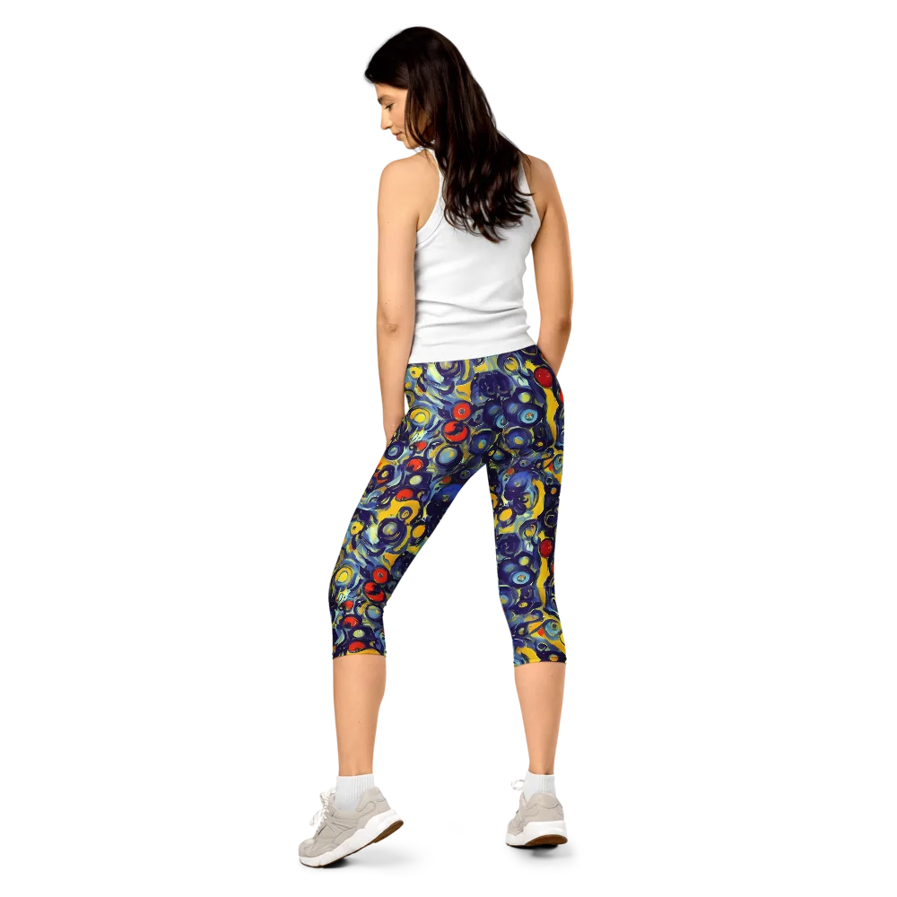 Dynamic Doodles on Capri Leggings — Back