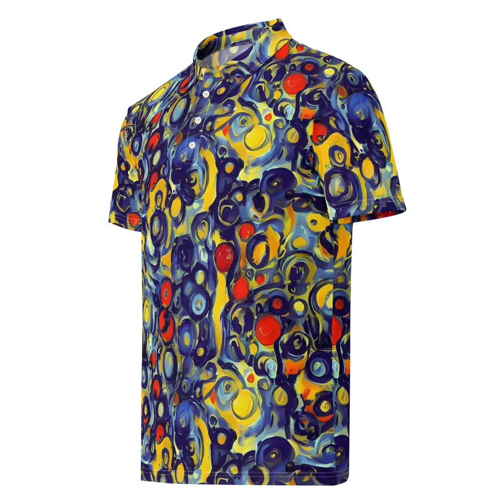 Dynamic Doodles on Men's Slim Fit Polo Shirt — Left Front