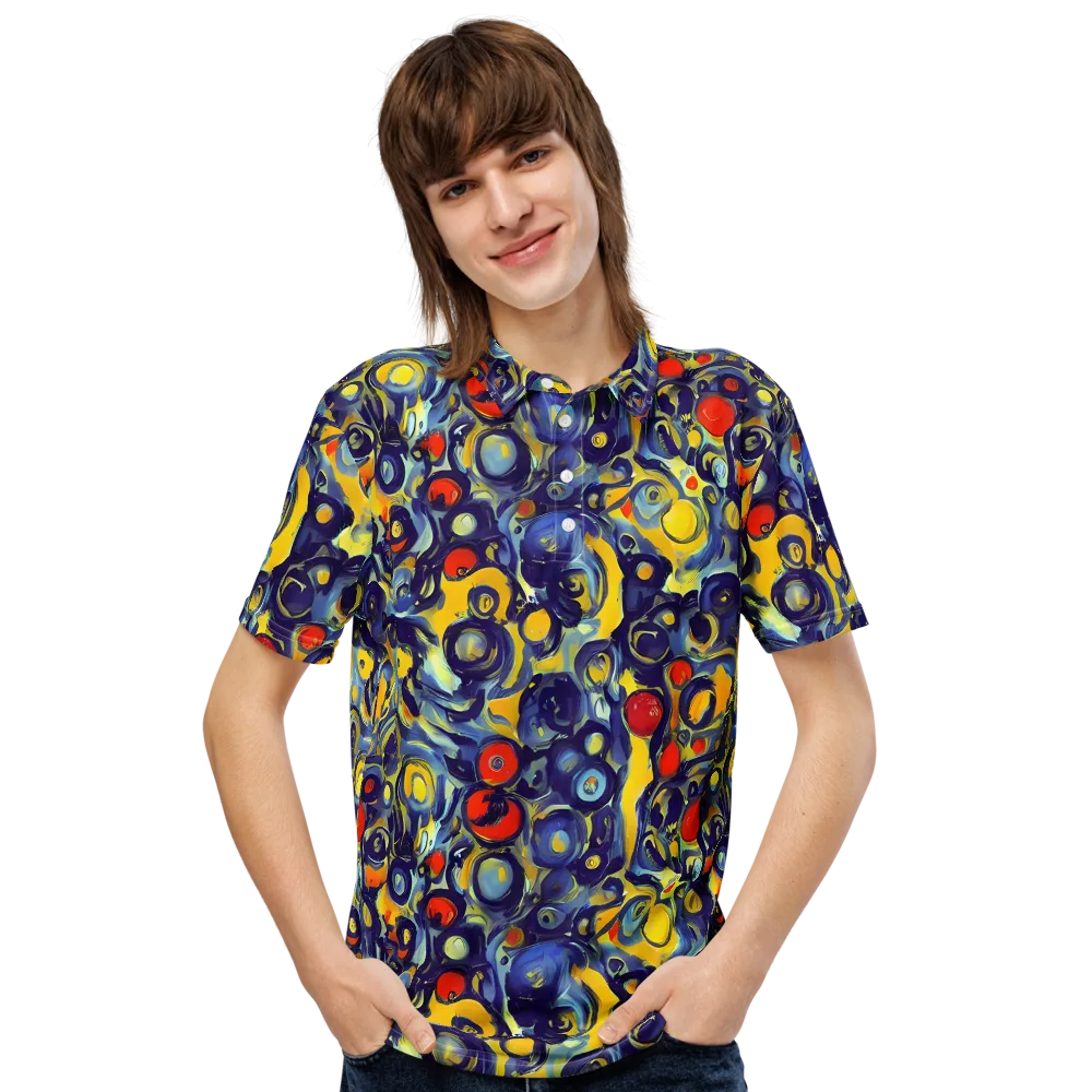 Dynamic Doodles on Men's Slim Fit Polo Shirt — Front