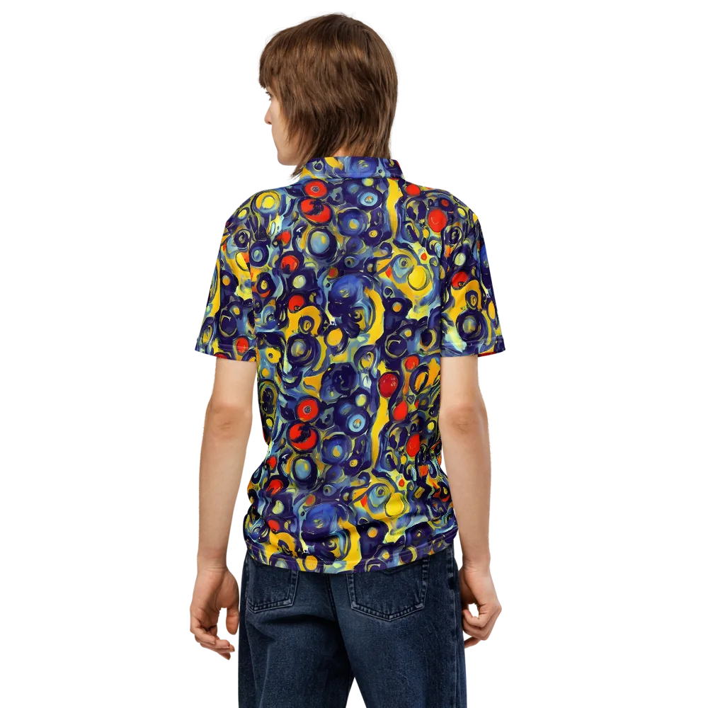Dynamic Doodles on Men's Slim Fit Polo Shirt — Back