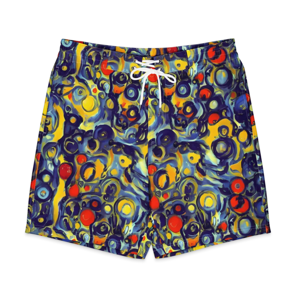 Dynamic Doodles on Men's Board Shorts — Front