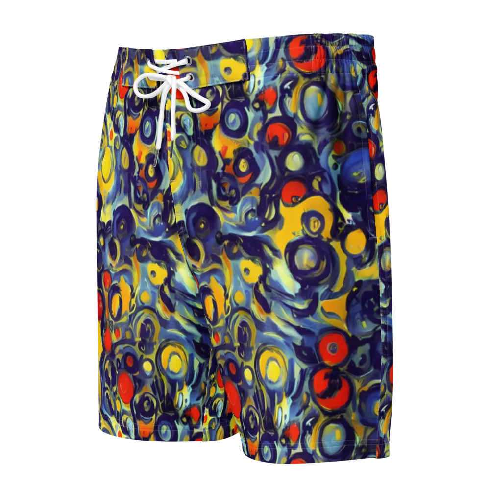 Dynamic Doodles on Men's Board Shorts — Front