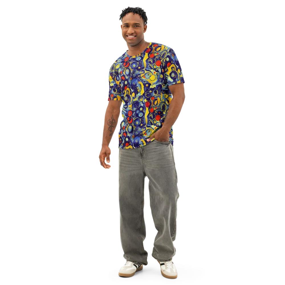 Dynamic Doodles on Men's Cotton Crew Neck T-Shirt — Front