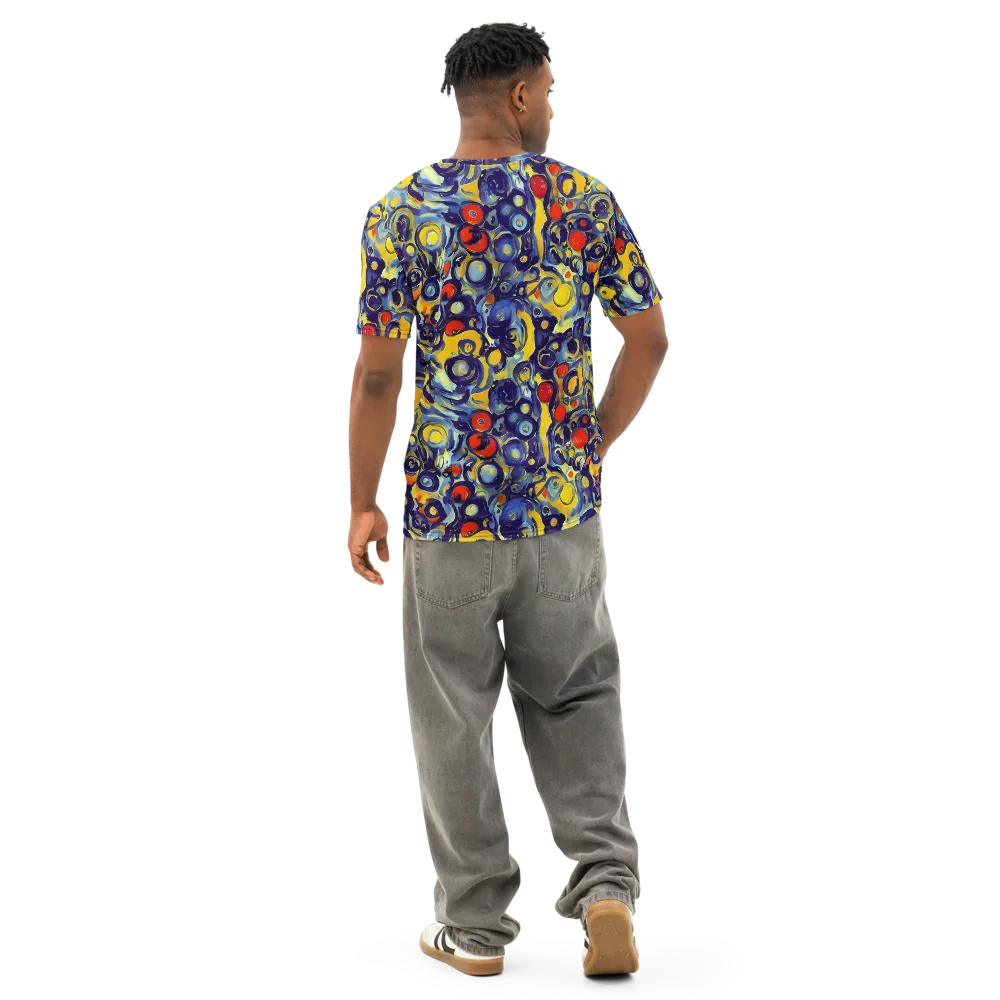 Dynamic Doodles on Men's Cotton Crew Neck T-Shirt — Back