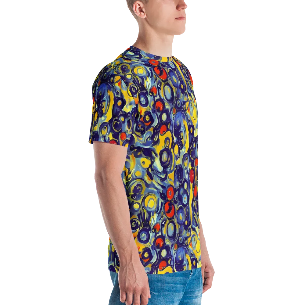 Dynamic Doodles on Men's Crew Neck T-Shirt — Right
