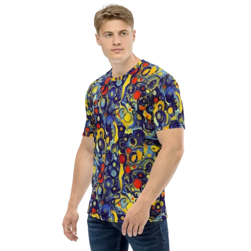 Dynamic Doodles on a Men's Crew Neck T-Shirt
