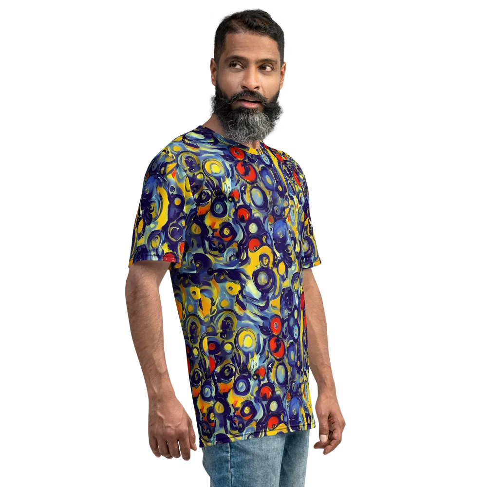 Dynamic Doodles on Men's Crew Neck T-Shirt — Right
