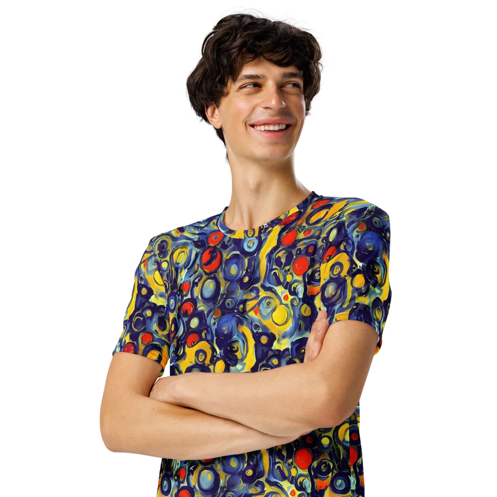 Dynamic Doodles on Men's Crew Neck T-Shirt — Left Front