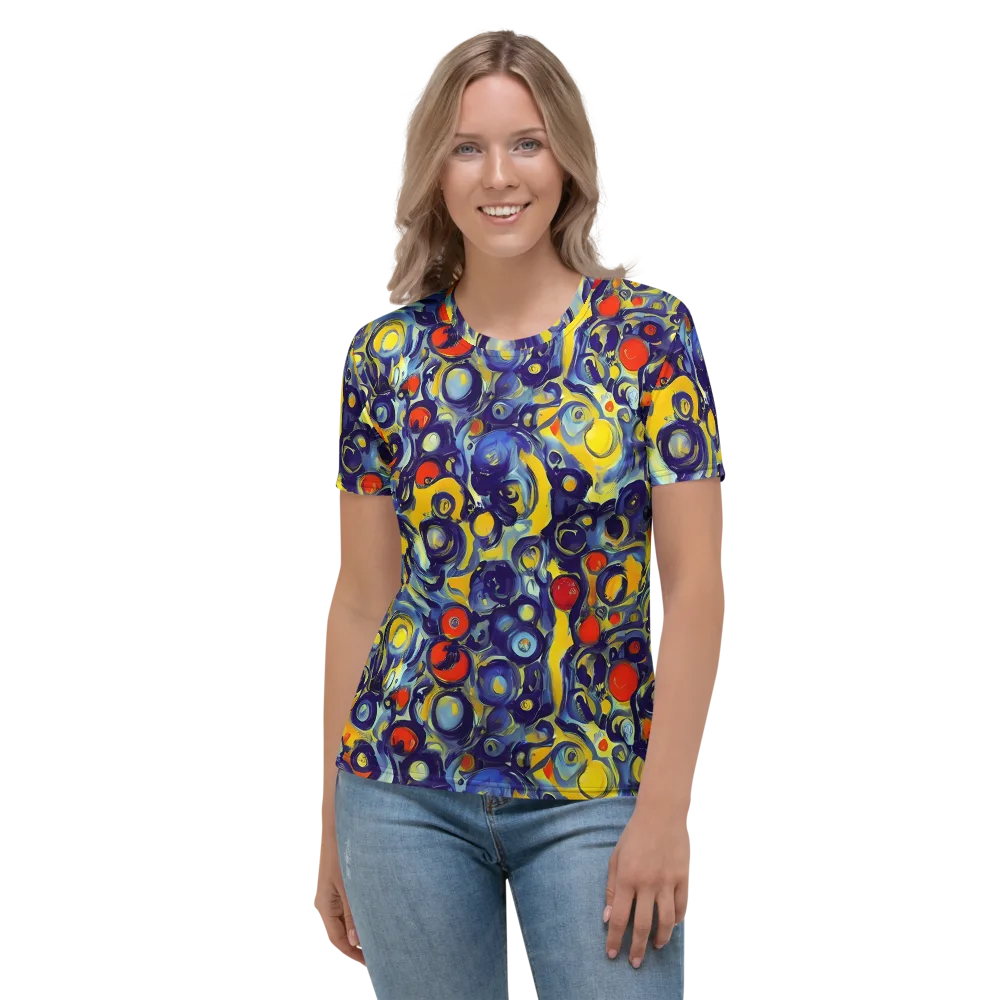 Dynamic Doodles on Women's Crew Neck T-Shirt — Front
