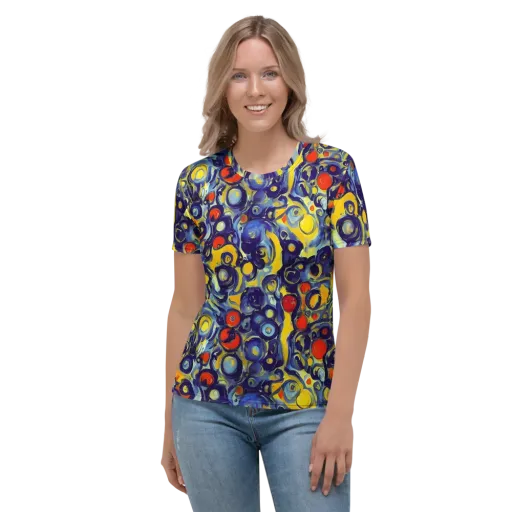 Dynamic Doodles on a Women's Crew Neck T-Shirt