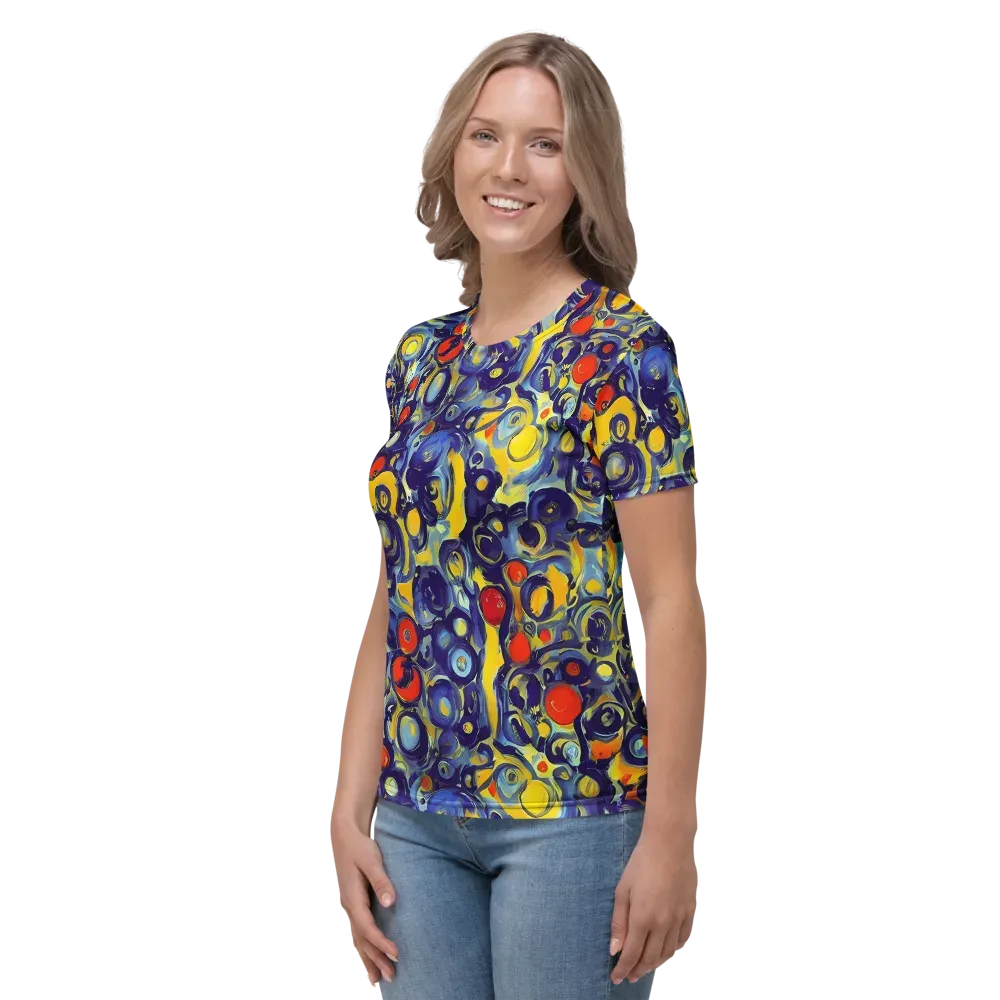 Dynamic Doodles on Women's Crew Neck T-Shirt — Left