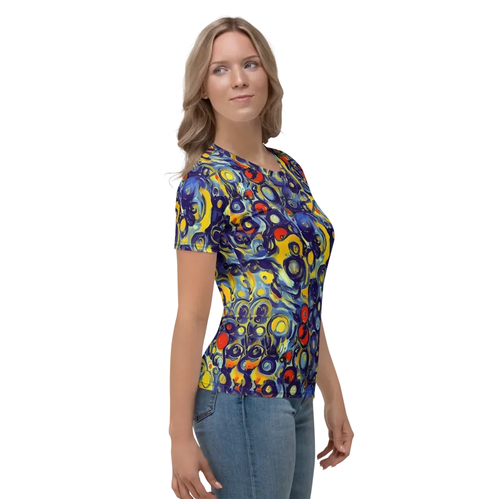 Dynamic Doodles on Women's Crew Neck T-Shirt — Right