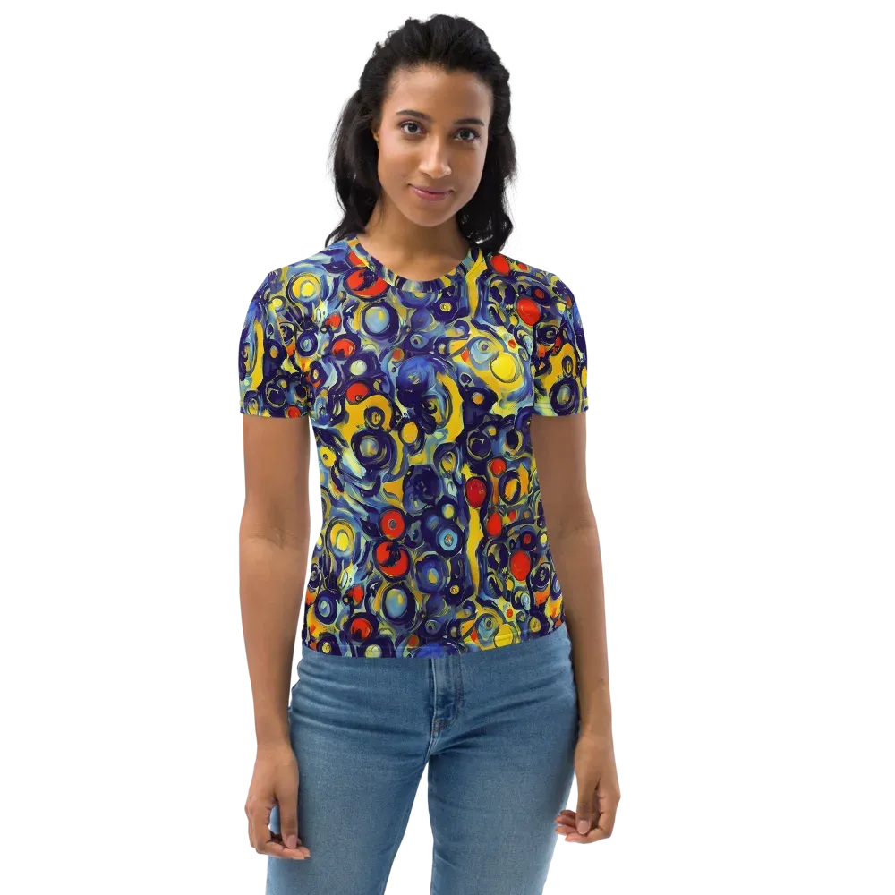 Dynamic Doodles on Women's Crew Neck T-Shirt — Front