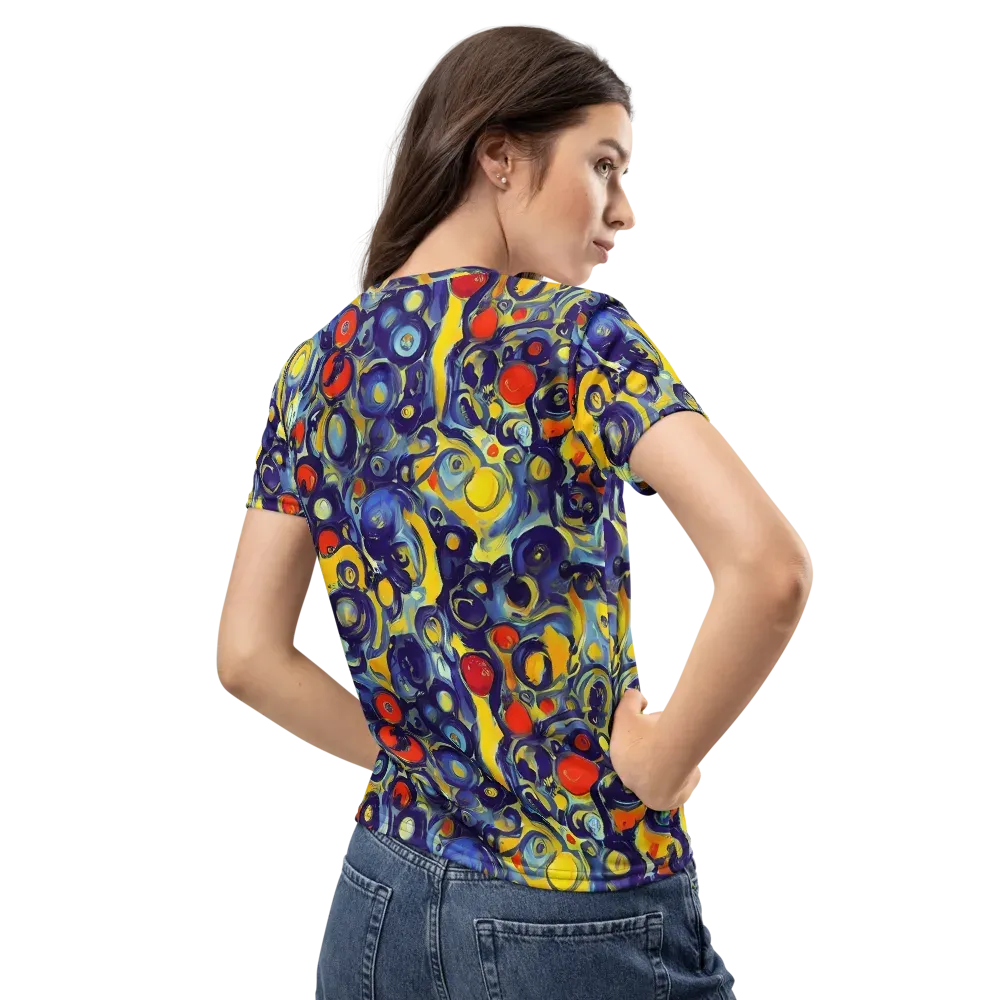 Dynamic Doodles on Women's Crew Neck T-Shirt — Back