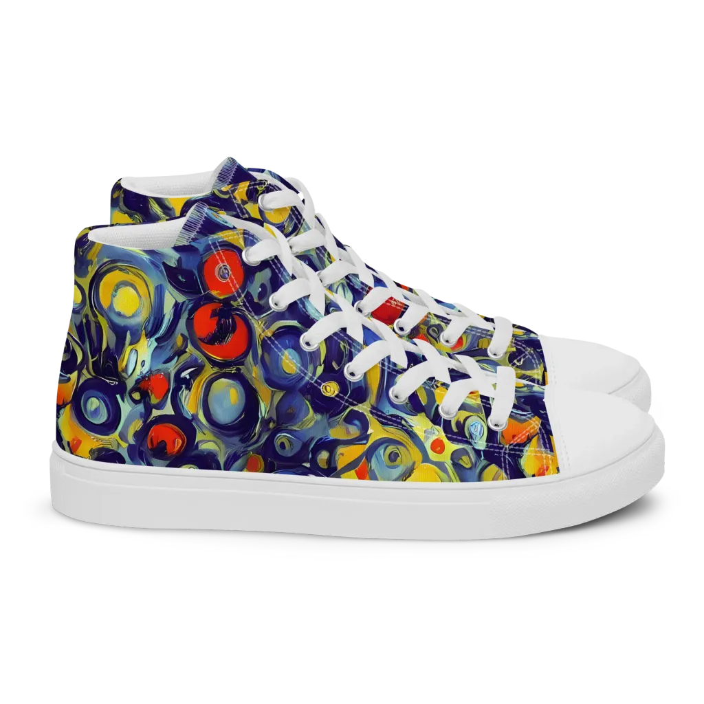 Dynamic Doodles on Women's High Top Canvas Shoes — Right