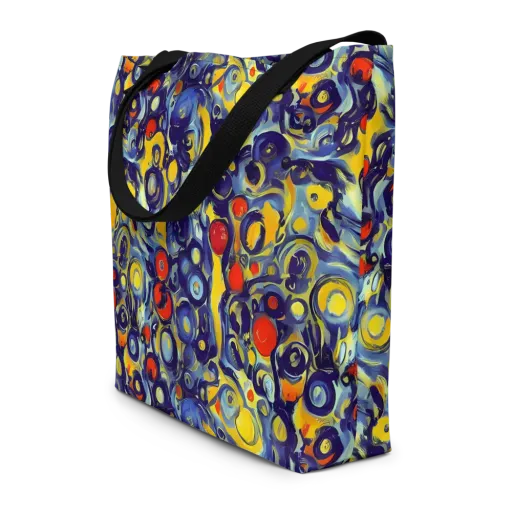 Dynamic Doodles on a Large Tote Bag W/ Pocket