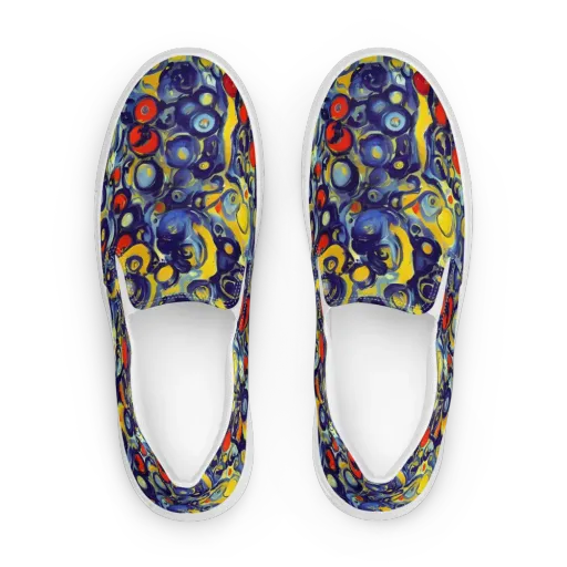 Dynamic Doodles on a Women's Slip-On Canvas Shoes
