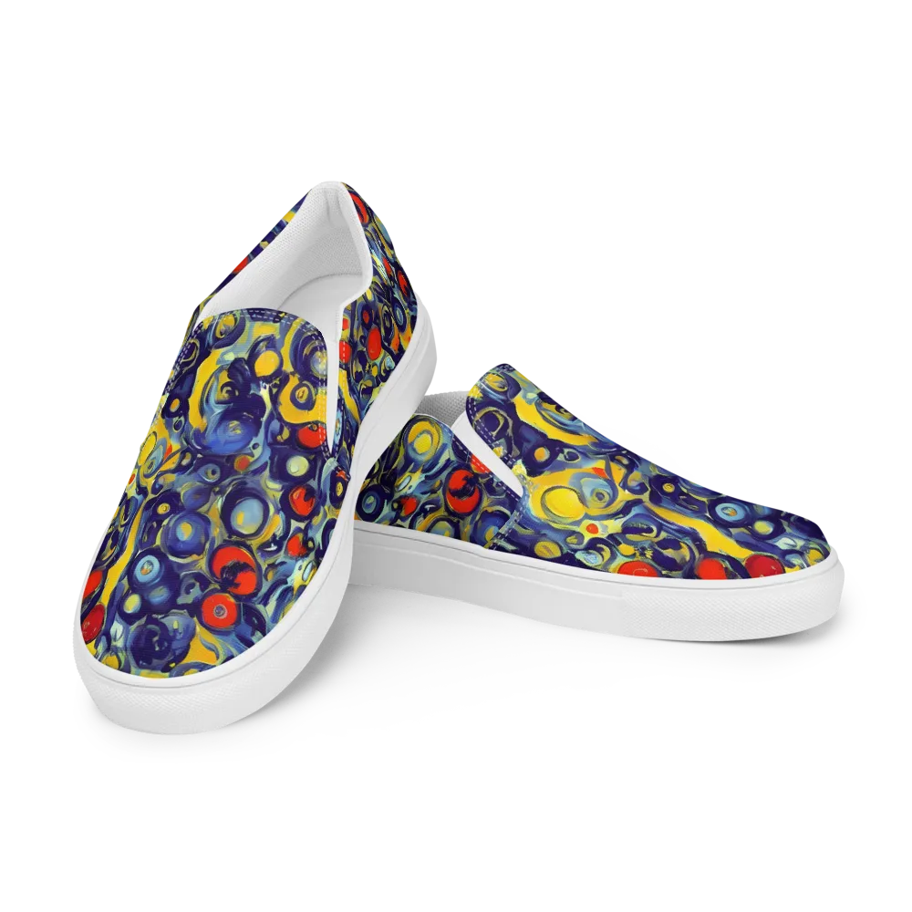 Dynamic Doodles on Women's Slip-On Canvas Shoes — Left Front