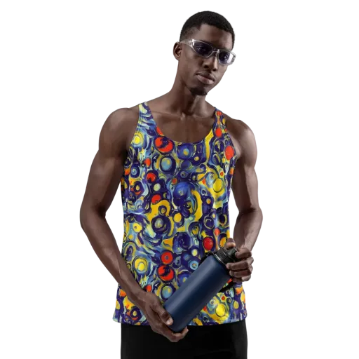 Dynamic Doodles on a Men's Tank Top