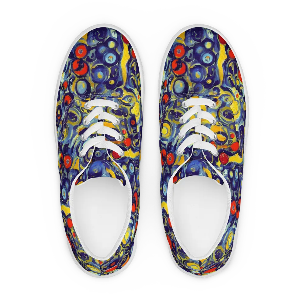 Dynamic Doodles on Men's Lace-Up Canvas Shoes — Front