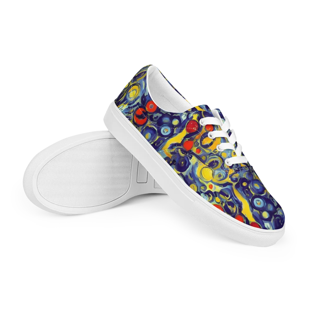Dynamic Doodles on Men's Lace-Up Canvas Shoes — Right Front