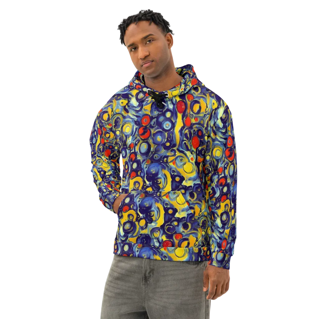 Dynamic Doodles on Cotton Hoodie — Left Front