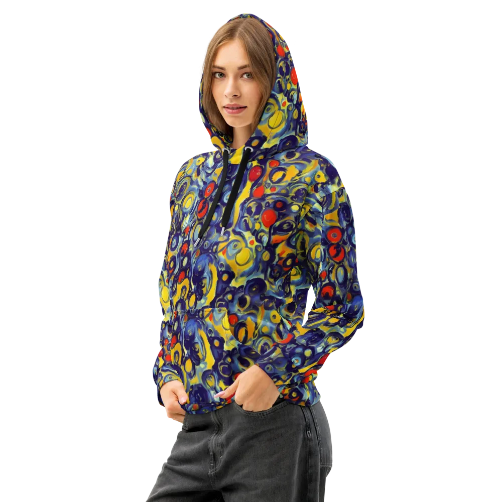 Dynamic Doodles on Cotton Hoodie — Left Front