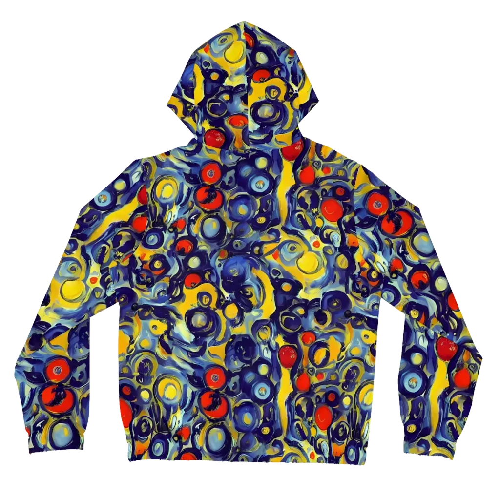 Dynamic Doodles on Women's Full-Zip Hoodie — Back