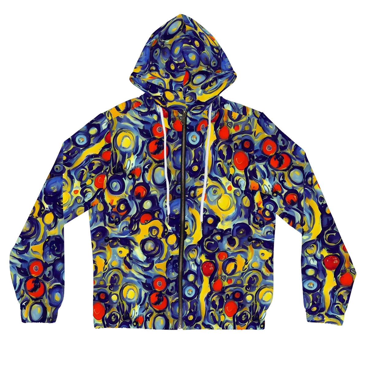 Dynamic Doodles on Women's Full-Zip Hoodie — Front