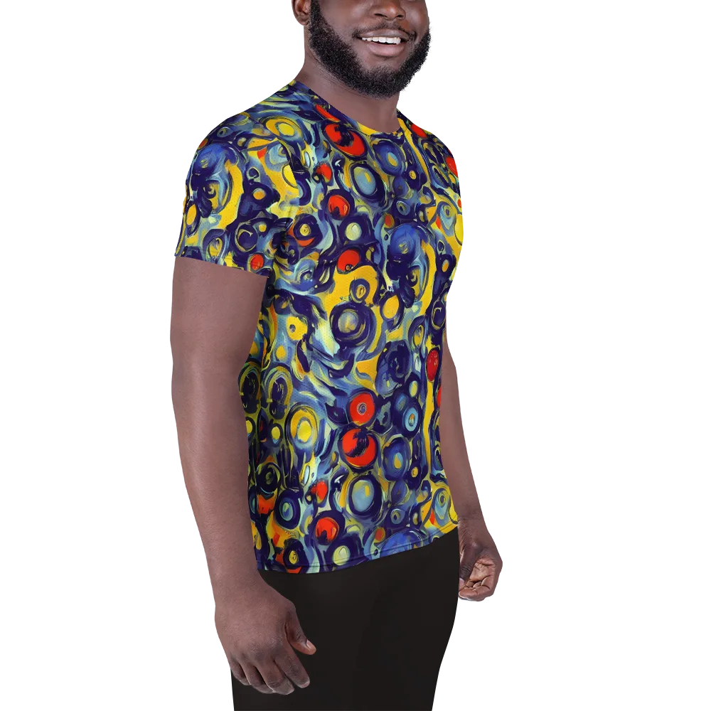 Dynamic Doodles on Men's Athletic T-Shirt — Right